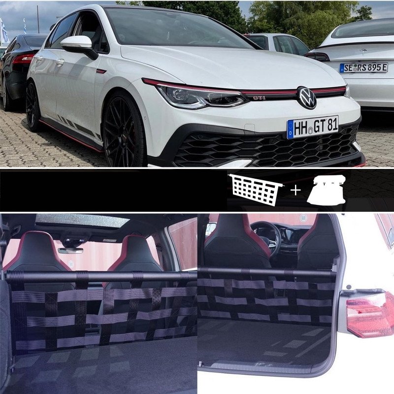 Clubsport Komplettset - Strebe mit Netz und Teppich für Volkswagen Golf 8 inkl. GTI